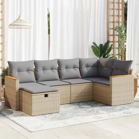 Juego de sofás jardín con cojines 6 pzas ratán sintético beige von , Gartensets - Ref: Foro24-3325916, Preis: 391,91 €, Rabat...