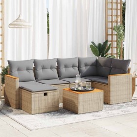 Set sofás de jardín 7 piezas y cojines ratán sintético beige von , Gartensets - Ref: Foro24-3325923, Preis: 448,03 €, Rabatt: %