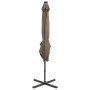 Cantilever parasol with pole and taupe gray LED lights 250 cm by vidaXL, Umbrellas - Ref: Foro24-312323, Price: 180,50 €, Dis...