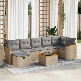 Set de sofás de jardín y cojines 8 piezas ratán sintético beige by , Garden sets - Ref: Foro24-3325937, Price: 481,58 €, Disc...