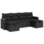Set de sofás de jardín 6 piezas y cojines ratán sintético negro by , Garden sets - Ref: Foro24-3325940, Price: 389,14 €, Disc...
