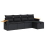 Set de muebles de jardín 5 pzas y cojines ratán sintético negro von , Gartensets - Ref: Foro24-3325954, Preis: 375,46 €, Raba...