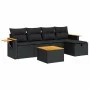 Set de sofás de jardín 6 piezas y cojines ratán sintético negro by , Garden sets - Ref: Foro24-3325961, Price: 399,88 €, Disc...