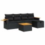 Set de sofás de jardín 6 piezas y cojines ratán sintético negro by , Garden sets - Ref: Foro24-3325961, Price: 414,62 €, Disc...