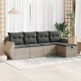 Set de sofás jardín y cojines 5 pzas ratán sintético gris claro von , Gartensets - Ref: Foro24-3325568, Preis: 335,00 €, Raba...