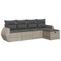 Set de sofás jardín y cojines 5 pzas ratán sintético gris claro von , Gartensets - Ref: Foro24-3325568, Preis: 335,00 €, Raba...