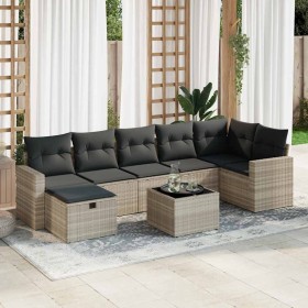 Set de sofás de jardín 8 pzas y cojines ratán sintético gris von , Gartensets - Ref: Foro24-3325418, Preis: 548,72 €, Rabatt: %