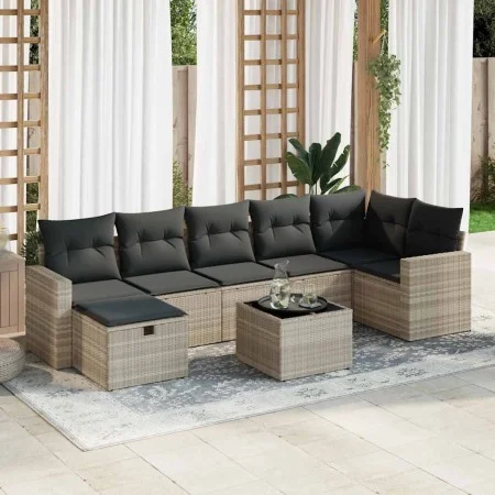 Set de sofás de jardín 8 pzas y cojines ratán sintético gris by , Garden sets - Ref: Foro24-3325418, Price: 552,27 €, Discoun...