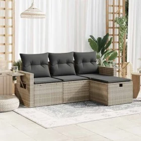 Set de sofás de jardín 4 pzas y cojines ratán sintético gris by , Garden sets - Ref: Foro24-3325458, Price: 280,19 €, Discoun...