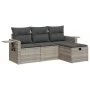 Set de sofás de jardín 4 pzas y cojines ratán sintético gris by , Garden sets - Ref: Foro24-3325458, Price: 280,19 €, Discoun...