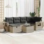 Set de sofás de jardín 7 pzas con cojines ratán PE gris claro von , Gartensets - Ref: Foro24-3325498, Preis: 471,32 €, Rabatt: %