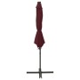 Cantilever parasol with pole and burgundy LED lights 300 cm by vidaXL, Umbrellas - Ref: Foro24-312342, Price: 103,46 €, Disco...