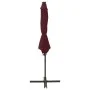 Sombrilla voladiza con poste y luces LED burdeos 300 cm de vidaXL, Sombrillas - Ref: Foro24-312342, Precio: 102,33 €, Descuen...