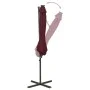 Sombrilla voladiza con poste y luces LED burdeos 300 cm de vidaXL, Sombrillas - Ref: Foro24-312342, Precio: 102,33 €, Descuen...