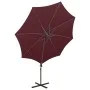 Sombrilla voladiza con poste y luces LED burdeos 300 cm de vidaXL, Sombrillas - Ref: Foro24-312342, Precio: 102,33 €, Descuen...