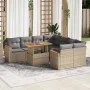 Set sofás jardín y cojines 9 pzas ratán sintético acacia beige by , Garden sets - Ref: Foro24-3327468, Price: 632,25 €, Disco...