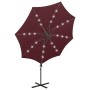 Sombrilla voladiza con poste y luces LED burdeos 300 cm de vidaXL, Sombrillas - Ref: Foro24-312342, Precio: 103,85 €, Descuen...