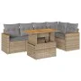 Set sofás jardín y cojines 5 pzas ratán sintético acacia beige by , Garden sets - Ref: Foro24-3327489, Price: 436,02 €, Disco...