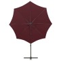 Cantilever parasol with pole and burgundy LED lights 300 cm by vidaXL, Umbrellas - Ref: Foro24-312342, Price: 103,46 €, Disco...