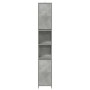 Armario baño madera contrachapada gris hormigón 30x30x183,5 cm