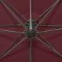 Cantilever parasol with pole and burgundy LED lights 300 cm by vidaXL, Umbrellas - Ref: Foro24-312342, Price: 103,46 €, Disco...