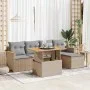 Set sofás jardín y cojines 6 pzas ratán sintético acacia beige by , Garden sets - Ref: Foro24-3327475, Price: 407,15 €, Disco...
