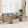 Set sofás jardín y cojines 6 pzas ratán sintético acacia beige von , Gartensets - Ref: Foro24-3327475, Preis: 415,24 €, Rabat...