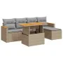 Set sofás jardín y cojines 6 pzas ratán sintético acacia beige by , Garden sets - Ref: Foro24-3327475, Price: 407,15 €, Disco...