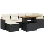 Set sofás jardín y cojines 7 pzas ratán sintético acacia negro by , Garden sets - Ref: Foro24-3327507, Price: 448,41 €, Disco...
