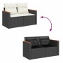 Set sofás jardín y cojines 7 pzas ratán sintético acacia negro von , Gartensets - Ref: Foro24-3327507, Preis: 456,02 €, Rabat...