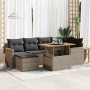 Set sofás jardín y cojines 7 pzas ratán sintético acacia gris von , Gartensets - Ref: Foro24-3327511, Preis: 452,93 €, Rabatt: %