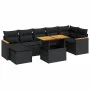 Set sofás jardín y cojines 8 pzas ratán sintético acacia negro by , Garden sets - Ref: Foro24-3327513, Price: 542,72 €, Disco...