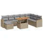 Set sofás jardín y cojines 9 pzas ratán sintético acacia beige by , Garden sets - Ref: Foro24-3327524, Price: 584,67 €, Disco...