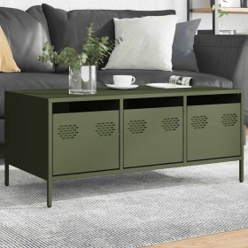 Mesa de centro acero laminado frío verde oliva 101,5x50x43,5 cm de , Mesas de centro - Ref: Foro24-851272, Precio: 112,37 €, ...
