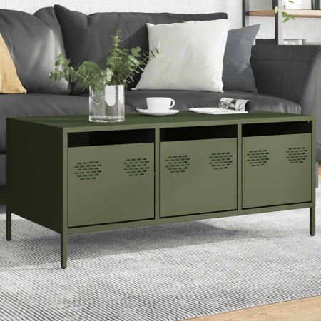 Mesa de centro acero laminado frío verde oliva 101,5x50x43,5 cm von , Couchtisch - Ref: Foro24-851272, Preis: 112,37 €, Rabat...