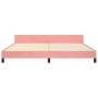 Estructura cama sin colchón terciopelo rosa 200x200 cm