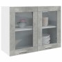Armario colgante de vidrio gris hormigón 80x31x60 cm by , Kitchen cabinets - Ref: Foro24-856118, Price: 64,14 €, Discount: %