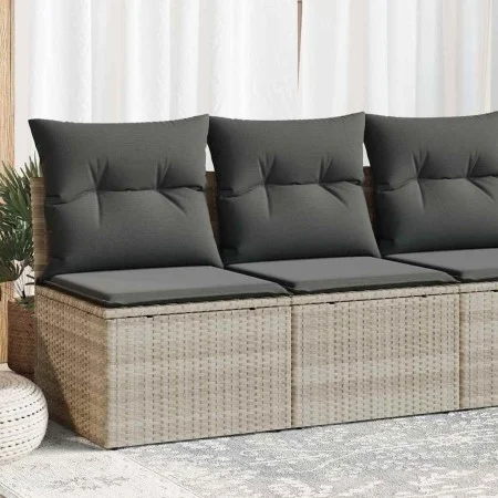 Set sofás jardín y cojines 4 pzas ratán sintético acacia gris by , Garden sets - Ref: Foro24-3325238, Price: 120,02 €, Discou...