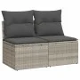 Set sofás jardín y cojines 4 pzas ratán sintético acacia gris by , Garden sets - Ref: Foro24-3325238, Price: 120,02 €, Discou...