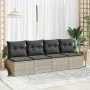 Set sofás jardín y cojines 4 pzas ratán sintético acacia gris by , Garden sets - Ref: Foro24-3325238, Price: 120,02 €, Discou...