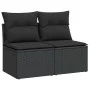 Set sofás jardín y cojines 4 pzas ratán sintético acacia negro by , Garden sets - Ref: Foro24-3325231, Price: 110,18 €, Disco...