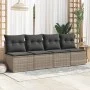 Set sofás jardín y cojines 4 pzas ratán sintético acacia gris von , Gartensets - Ref: Foro24-3325246, Preis: 112,43 €, Rabatt: %