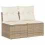 Set sofás jardín y cojines 4 pzas ratán sintético acacia beige de , Conjuntos de jardín - Ref: Foro24-3325244, Precio: 153,65...