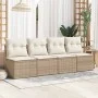 Set sofás jardín y cojines 4 pzas ratán sintético acacia beige by , Garden sets - Ref: Foro24-3325244, Price: 141,58 €, Disco...