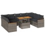 Set sofás jardín y cojines 10 pzas ratán sintético acacia gris by , Garden sets - Ref: Foro24-3327532, Price: 646,48 €, Disco...