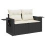 Set sofás jardín y cojines 8 pzas ratán sintético acacia negro by , Garden sets - Ref: Foro24-3328029, Price: 470,80 €, Disco...