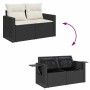 Set sofás jardín y cojines 8 pzas ratán sintético acacia negro by , Garden sets - Ref: Foro24-3328029, Price: 470,80 €, Disco...