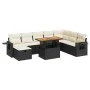 Set sofás jardín y cojines 9 pzas ratán sintético acacia negro by , Garden sets - Ref: Foro24-3328043, Price: 560,41 €, Disco...