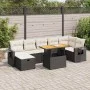 Set sofás jardín y cojines 5 pzas ratán sintético acacia negro by , Garden sets - Ref: Foro24-3328036, Price: 511,70 €, Disco...