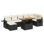 Set sofás jardín y cojines 5 pzas ratán sintético acacia negro by , Garden sets - Ref: Foro24-3328036, Price: 511,70 €, Disco...